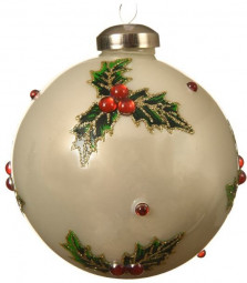 Набор стеклянных шаров Рождественская история 80 мм, белый, 3 шт., Kaemingk (061398/2)   