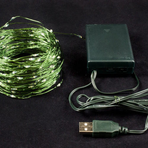 Светодиодная нить Роса 20 м., 200 разноцветных LED ламп, зеленый провод, Winner Light (m.01.4G.200-) в Санкт-Петербурге