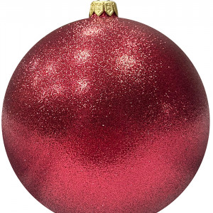 Шар пластиковый Искристый, 150 мм., 1 шт., красный, ПромЕлка (ШИПЛ-150Red)