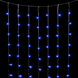 Светодиодный занавес 2*2 м., 400 синих LED ламп, облегченный, прозрачный провод ПВХ, LTC (PCL400NOT-10-2B)