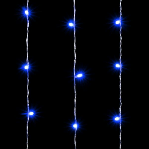 Светодиодный занавес 2*2 м., 400 синих LED ламп, облегченный, прозрачный провод ПВХ, LTC (PCL400NOT-10-2B)