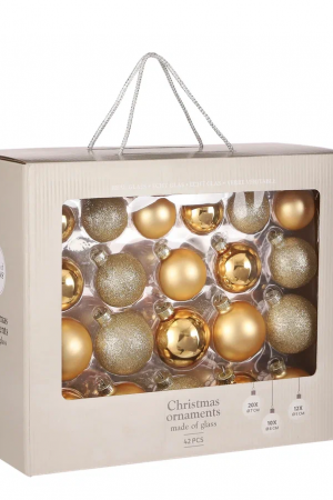 Набор стеклянных шаров Золотые Дюны 42 шт., Christmas DeLuxe (87161)