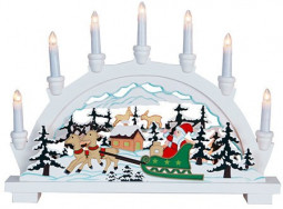 Новогодний светильник горка Санта в санях 33*45 см., 10 теплых белых ламп,  Svetlitsa  (270-59)
