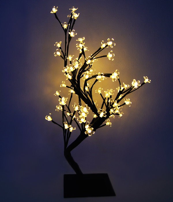 Светодиодная композиция Бонсай, цветы сакуры 60 см., 96 теплых белых LED ламп, Beauty Led (JY82054B)
