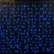 Светодиодный облегченный занавес 2*1.5 м., 220V, 300 синих LED ламп, прозрачный ПВХ провод, Rich LED (RL-CS2*1.5-T/B) в Санкт-Петербурге