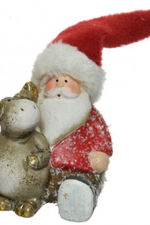 Керамическая композиция Санта и олень 7,5*6*7 см, Kaemingk (630124)   