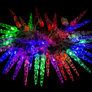 Гирлянда тающие сосульки 8 м., 40 разноцветных LED ламп, прозрачный провод, соединяемая, Winner Light (01.5T.40-(2))