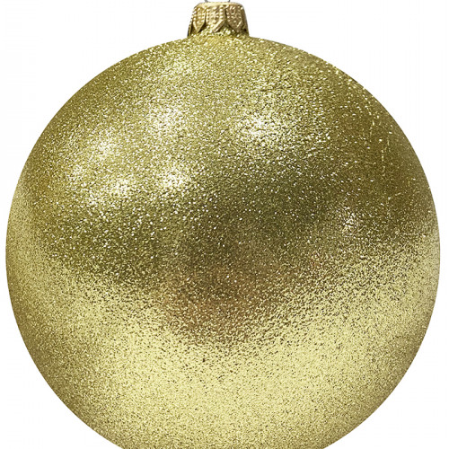 Шар пластиковый Искристый, 150 мм., 1 шт., золотой, ПромЕлка (ШИПЛ-150Gold)