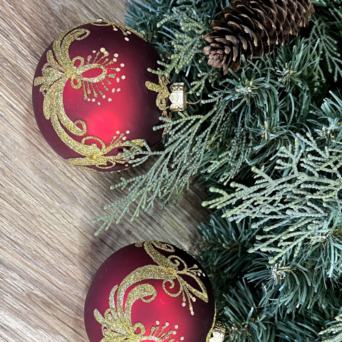 Набор стеклянных шаров  Перо Жар птицы, 2 шт., красный, Irena CO (91110)