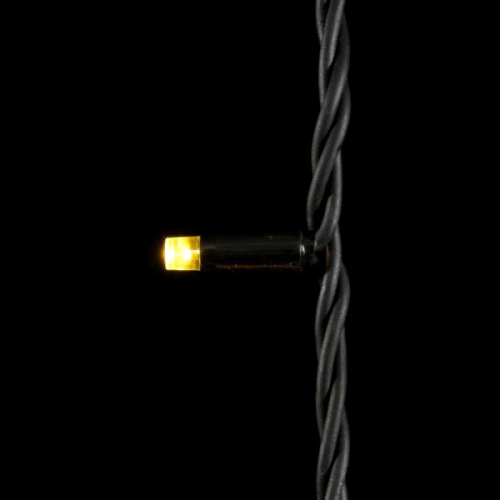 Светодиодная гирлянда с колпачком 75 теплых белых LED ламп 10 м., 24В., черный каучуковый провод, IP65, Beauty Led (LL75-1-1WW)
