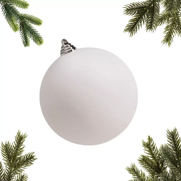 Шар пластиковый матовый 300 мм., белый, ЕлкиТорг (150709) Шар пластиковый матовый 300 мм., белый, ЕлкиТорг (150709)