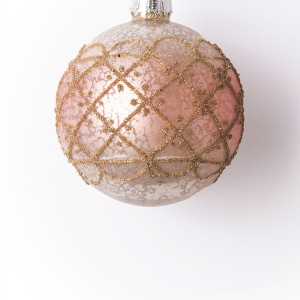 Винтажный стеклянный шар Лирио 8 см., 1 шт., Karlsbach (14598)