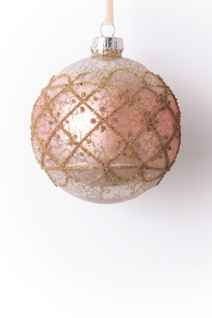 Винтажный стеклянный шар Лирио 8 см., 1 шт., Karlsbach (14598)