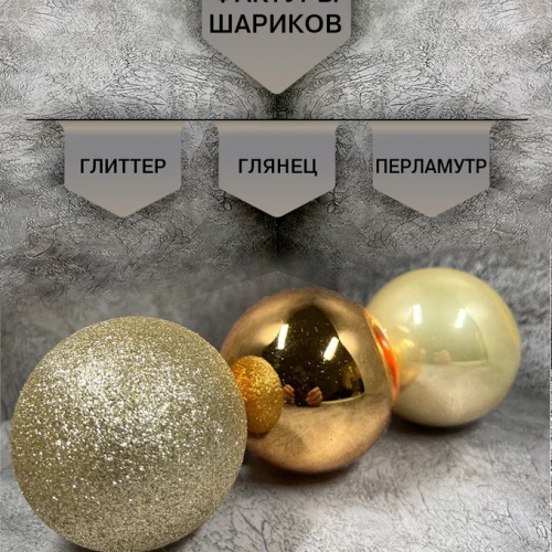 Набор стеклянных шаров Брызги шампанского 42 шт., Christmas DeLuxe (87159)