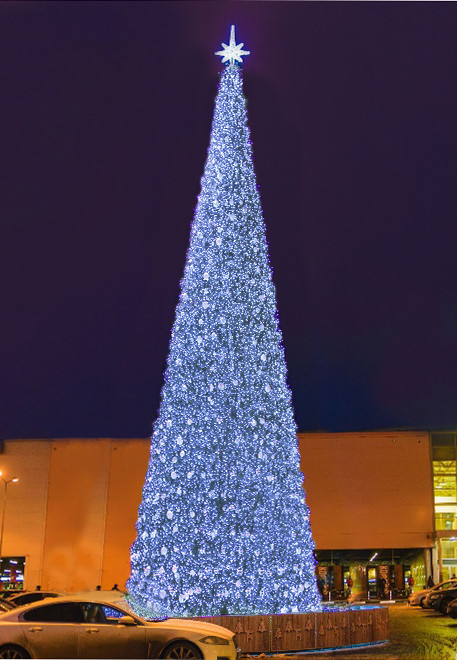 Уличная светодинамическая елка Евро-2 зеленая 4 м., каркасная, ПВХ, Green Trees (GT4EVPVCLED)