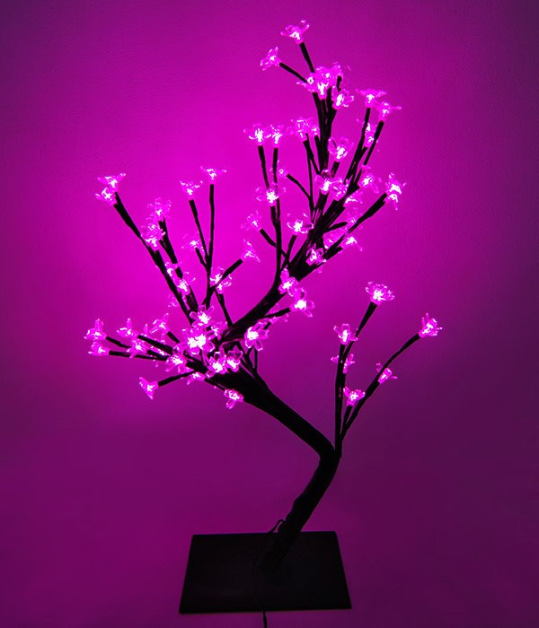 Светодиодная композиция Бонсай, цветы сакуры 60 см., 96 розовых LED ламп, Beauty Led (JY82054C)