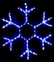 Светодиодная фигура Снежинка 70 см., 220V, 216 синих LED ламп, прозрачный дюралайт, BEAUTY LED (LC-1