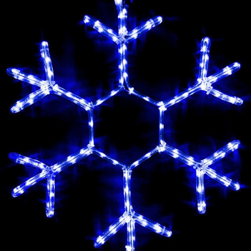 Светодиодная фигура Снежинка 70 см., 220V, 216 синих LED ламп, прозрачный дюралайт, BEAUTY LED (LC-1