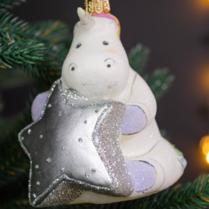 Елочное украшение Единорог со звездочкой h-10 см., стекло, Витус (55252)