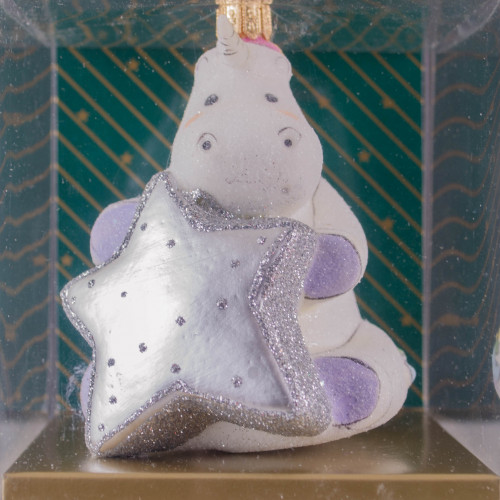 Елочное украшение Единорог со звездочкой h-10 см., стекло, Витус (55252)