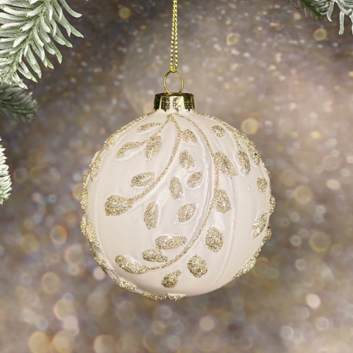 Набор стеклянных шаров Королевский Каприз 80 мм., 12 шт., белый, House of Seasons (84513)