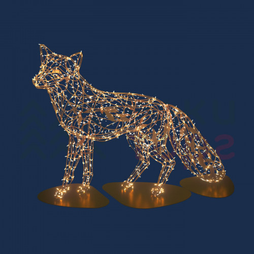 Светодиодная фигура Лиса золотая Premium 1,34 м., Conso (OL327)