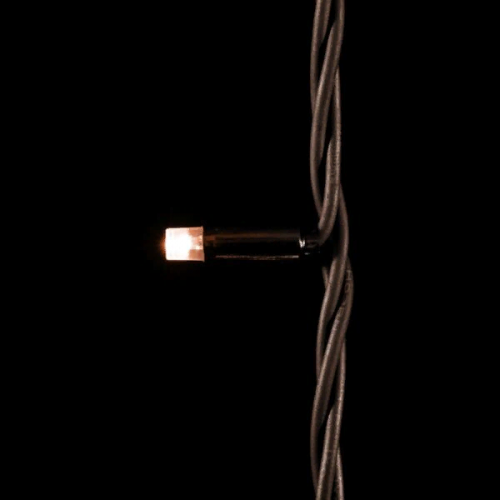 Светодиодная гирлянда с колпачком 75 экстра теплых белых LED ламп 10 м., 24В., черный каучуковый провод, IP65, Beauty Led (LL75-1-1EWW)
