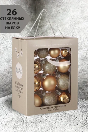 Набор стеклянных шаров Карамельный 26 шт., Christmas DeLuxe (86781)