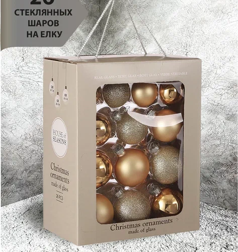 Набор стеклянных шаров Карамельный 26 шт., Christmas DeLuxe (86781)