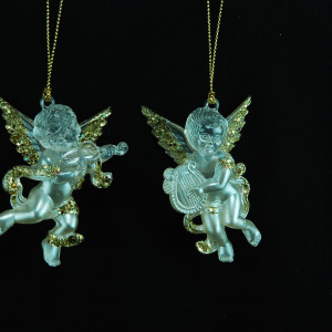 Украшение &quot;Ангелочек&quot; цвет бело-золотой, 2 вида, цена за 1шт. (150978)