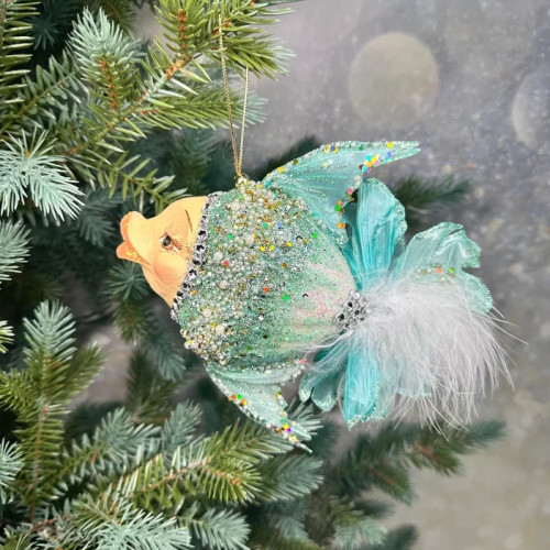 Винтажное украшение Сокровища Посейдона - Рыба-Ангел 18х10 см., 1 шт., Christmas DeLuxe (86632)