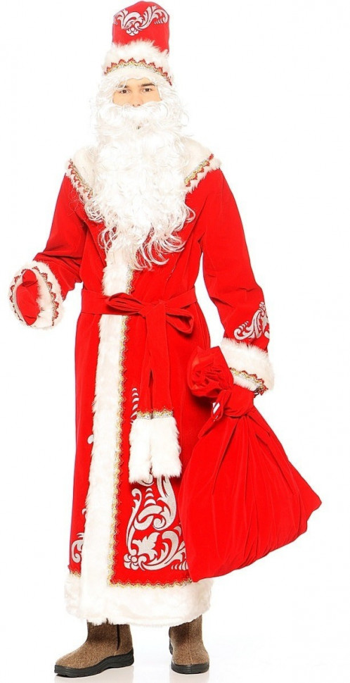 Карнавальный костюм Дед Мороз аппликация, красный в Екатеринбурге