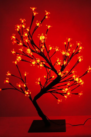 Светодиодная композиция Бонсай, цветы сакуры 60 см., 96 красных LED ламп, Beauty Led (JY82054D)