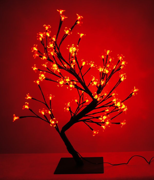 Светодиодная композиция Бонсай, цветы сакуры 60 см., 96 красных LED ламп, Beauty Led (JY82054D) в Белгороде