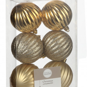 Набор пластиковых шаров Ламара 70 мм, цвет золото, House of seasons (83196)