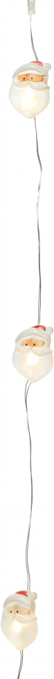 Светодиодная фигурная гирлянда Санта 1.9 м., 20 теплых белых LED ламп, 3 батарейки типа АА, серебряная проволока, Kaemingk (483412/1)