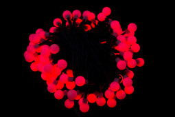 Светодиодная нить шарики с пультом 11,5 м., 220V, 96 разноцветных LED ламп, диаметр шарика 1.6 см, черный провод, Winner Light (m.01.5B.96-1.6ball)