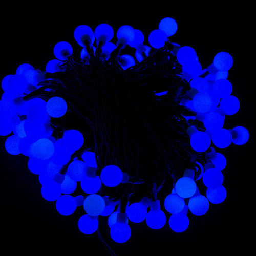 Светодиодная нить шарики с пультом 11,5 м., 220V, 96 разноцветных LED ламп, диаметр шарика 1.6 см, черный провод, Winner Light (m.01.5B.96-1.6ball)