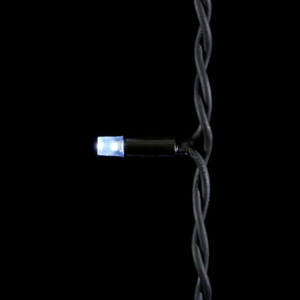 Светодиодная гирлянда с колпачком 75 холодных белых LED ламп 10 м., 24В., черный каучуковый провод, IP65, Beauty Led (LL75-1-1W)