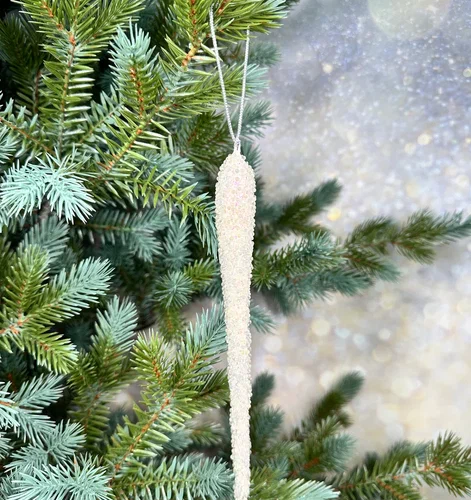 Сосулька Хрустальная капель 23 см., молочный, 1 шт., Christmas DeLuxe (86612) в Санкт-Петербурге