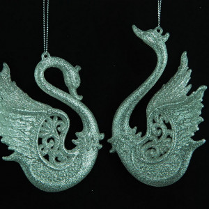 Украшение &quot;Лебедь&quot; цвет серебро, 2 вида, цена за 1 шт.12 см.(150039)