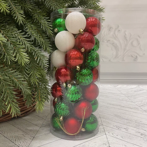 Набор пластиковых шаров Калейдоскоп 60 мм., 35 шт., Christmas DeLuxe (89286)
