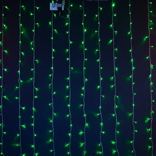 Светодиодный RGB занавес Хамелеон 1.5*2 м., 220V, 200 разноцветных LED ламп, прозрачный ПВХ провод, Rich LED (RL-CS1.5*2-T/ARGB)