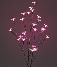 Светодиодная флористика Ветка Сакуры 0.9 м., 3*АА батарейки, 24 розовых LED ламп, Beauty Led (LC247L-D024P-D)