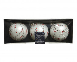 Набор стеклянных шаров Мэмори 80 мм., 3 шт., Kaemingk (030068)