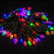Светодиодная нить Шишки 10 м., 220V, 100 разноцветных LED ламп, черный каучук, соединяемая, Winner Light (m.01.7B.100+2,5B) в Санкт-Петербурге