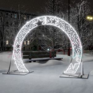 Светодиодная арка Звезды 3.8*3 м., холодный-белый, Conso (ARK-002-1001)