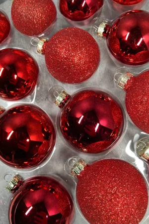 Набор стеклянных шаров Классический красный 42 шт., Christmas DeLuxe (87162)