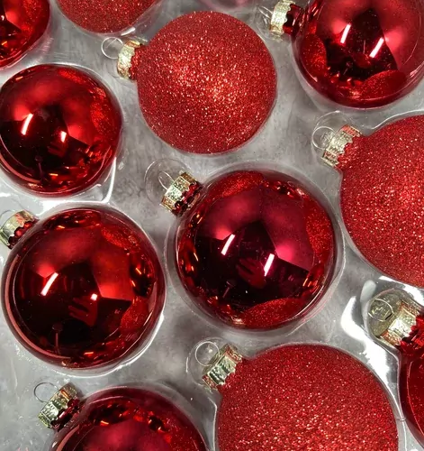 Набор стеклянных шаров Классический красный 42 шт., Christmas DeLuxe (87162)