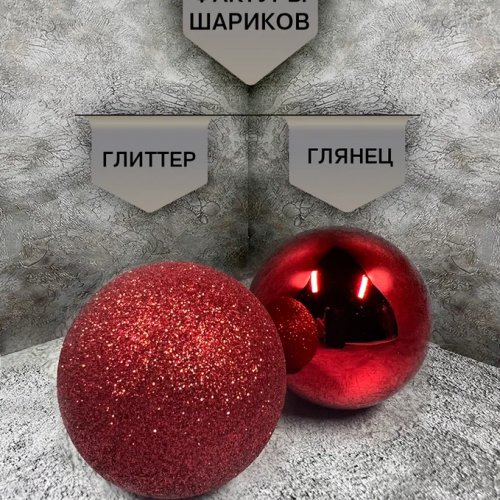 Набор стеклянных шаров Классический красный 42 шт., Christmas DeLuxe (87162)